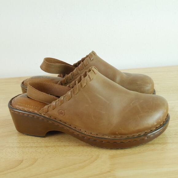 Børn Shoes - Born Telly Clog Size 8 Brown Leather Slingback Mule Boho Western Y2K Shoes